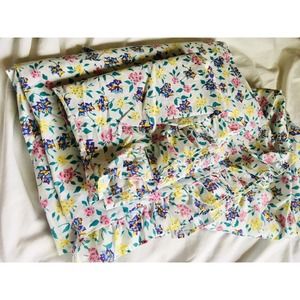 Vintage OSHKOSH B'GOSH Sheet Set Twin Bed Fitted & Flat Floral Made in USA Rare